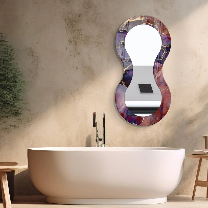 Artistic Curvy Acrylic Wall Mirror with Abstract Frame Design