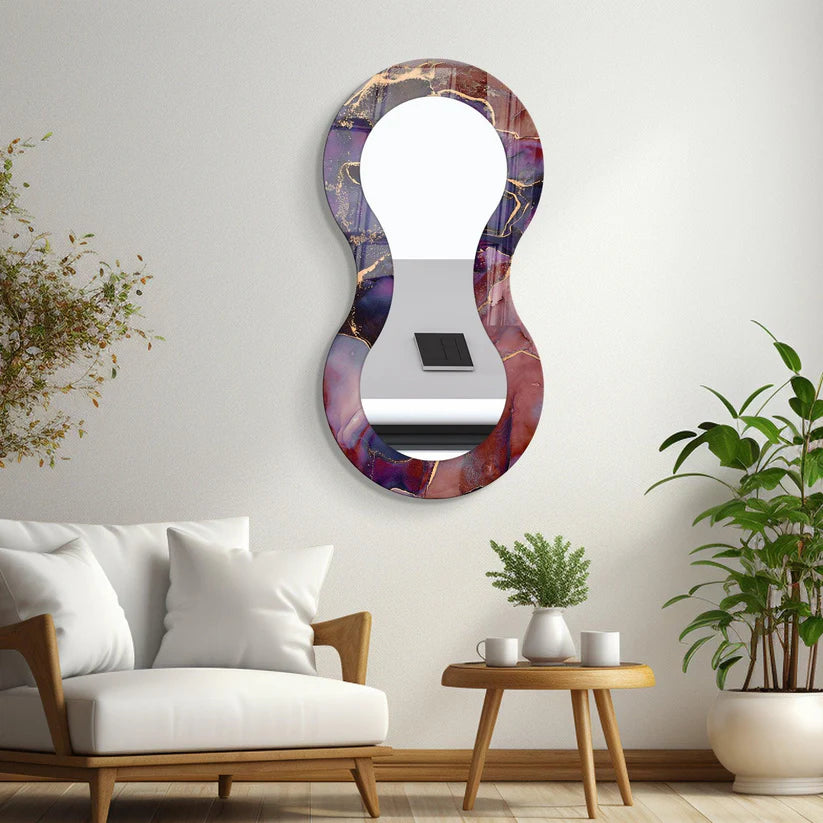 Artistic Curvy Acrylic Wall Mirror with Abstract Frame Design