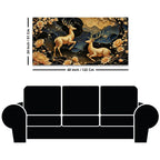 Artistic Deer Floral Canvas Wall Painting for Premium Luxury Decor