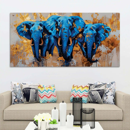 Artistic Elephant Canvas Wall Painting for Home