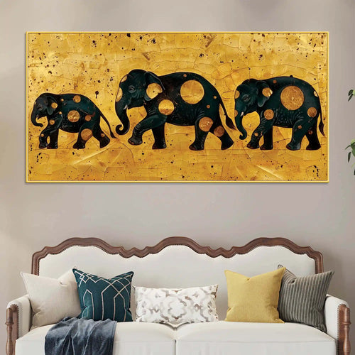artistic-elephant-family-canvas-wall-painting-for-home-office