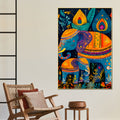 artistic-elephant-mother-baby-colorful-canvas-wall-painting