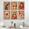 artistic-ethnic-village-art-wall-frame-set-of-six