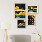 Artistic Gold Wall Frame Set of Four