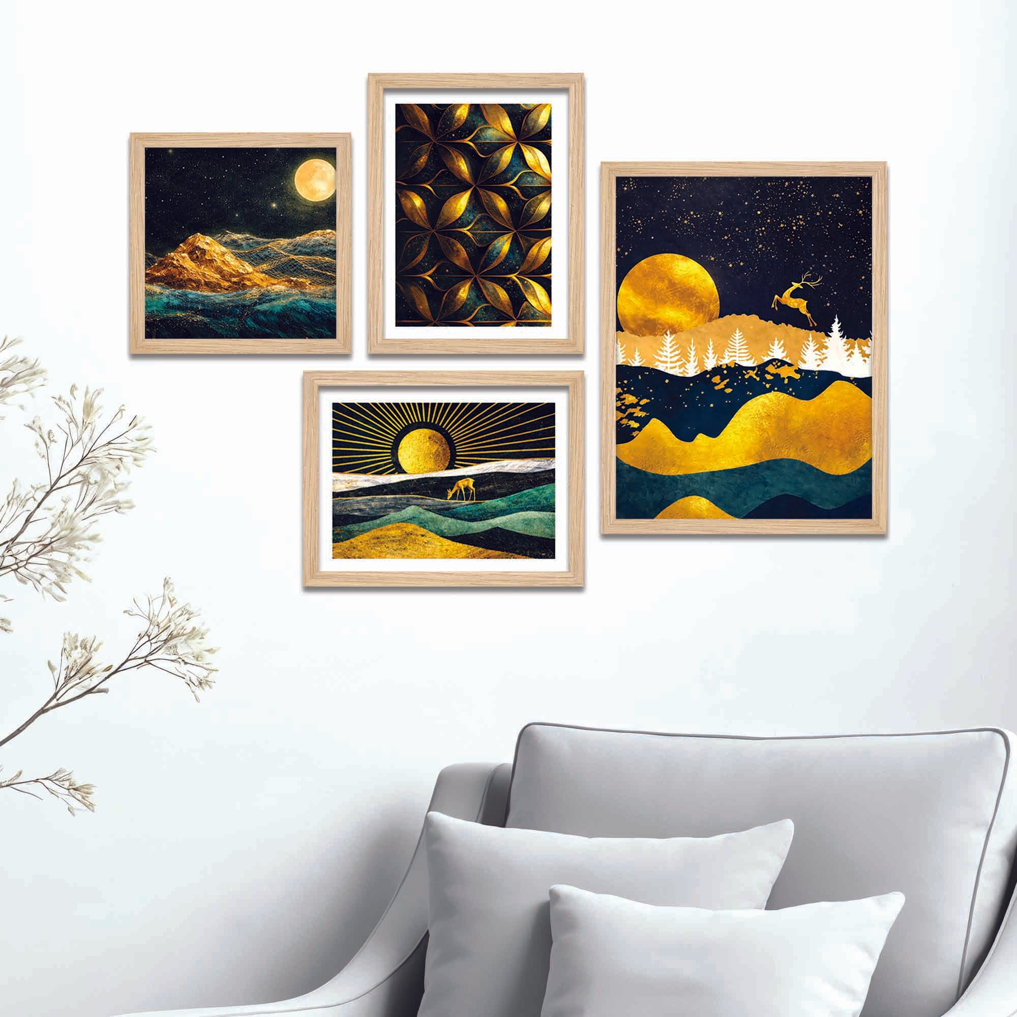 artistic-gold-wall-frame-set-of-four