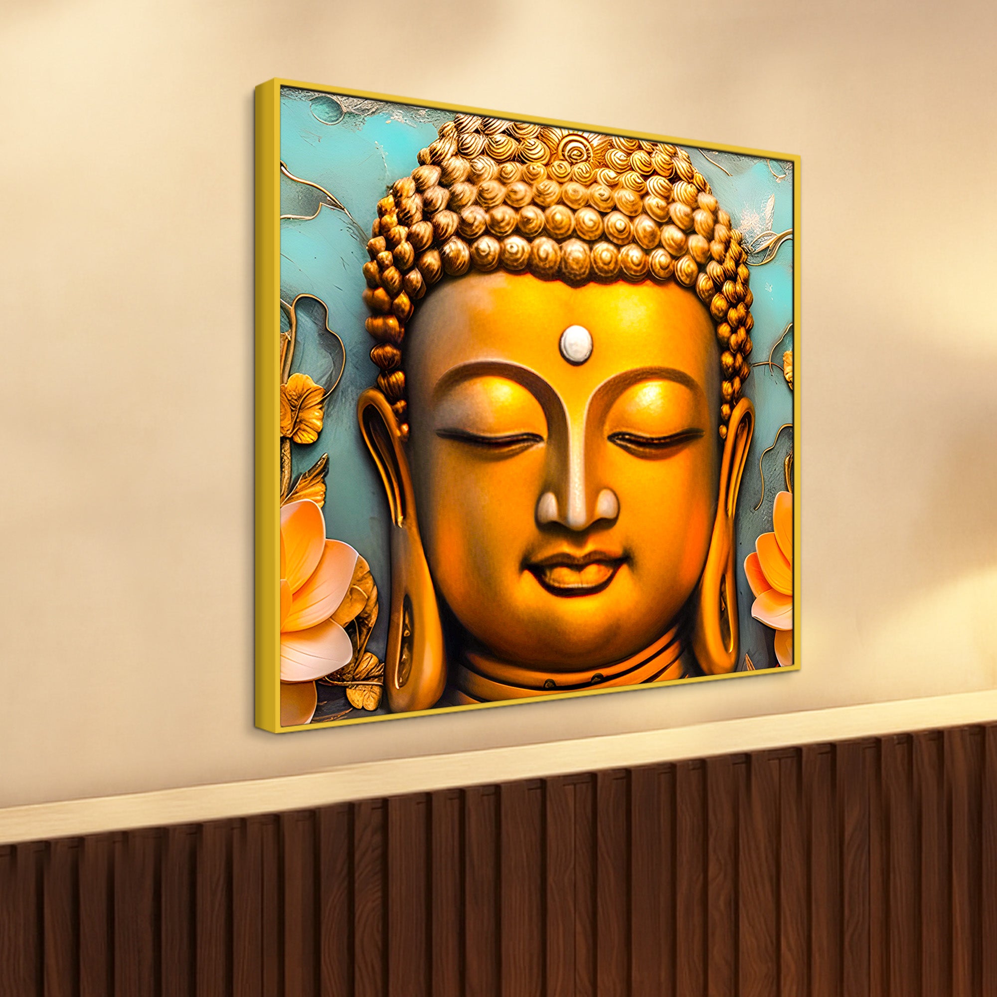Artistic Golden Buddha Wall Décor Painting