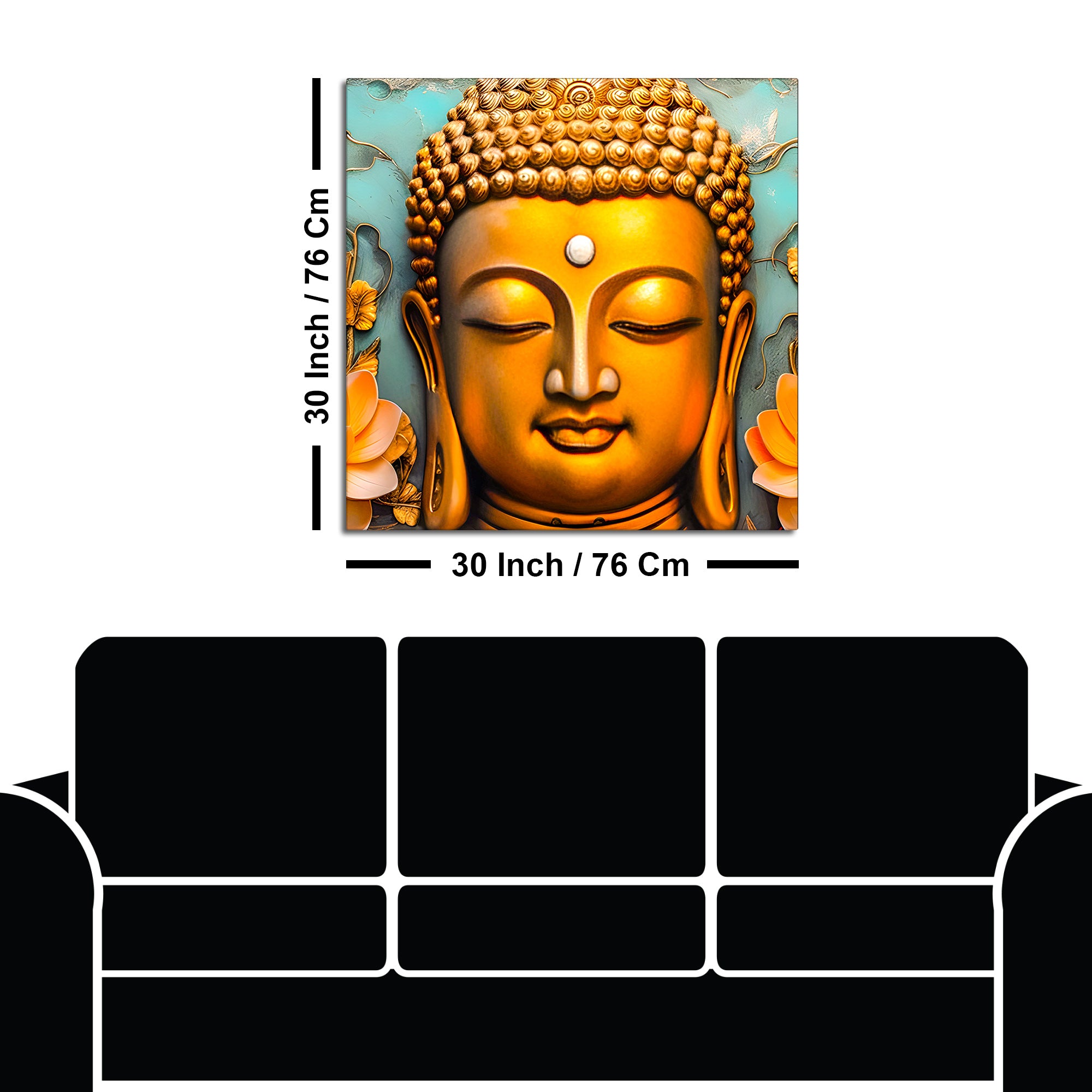Artistic Golden Buddha Wall Décor Painting