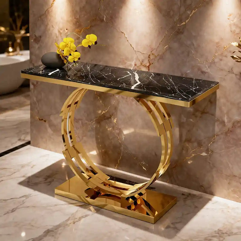 artistic-golden-ring-metal-base-console-table-with-glossy-marble-finish