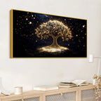 Artistic Golden Tree Canvas Painting for Interior Décor