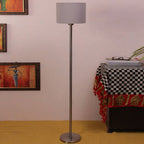 Artistic Grey Color Drum Shaped Designer Steel Floor Lamp