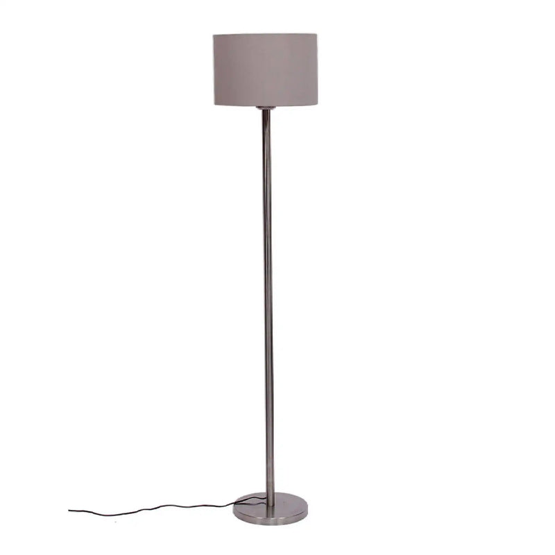 Artistic Grey Color Drum Shaped Designer Steel Floor Lamp
