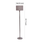 Artistic Grey Color Drum Shaped Designer Steel Floor Lamp