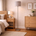 Artistic Grey Color Drum Shaped Designer Steel Floor Lamp