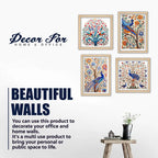 Artistic Indian Bird Wall Art Frame Set of 4