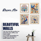 Artistic Indian Bird Wall Art Frame Set of 4