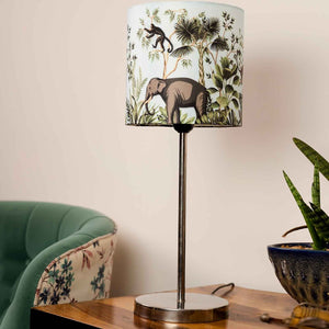 Artistic Jungle Shade Table Lamp with Silver Finish Base