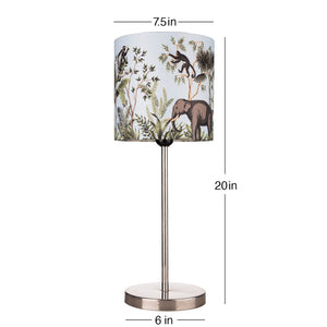 Artistic Jungle Shade Table Lamp with Silver Finish Base