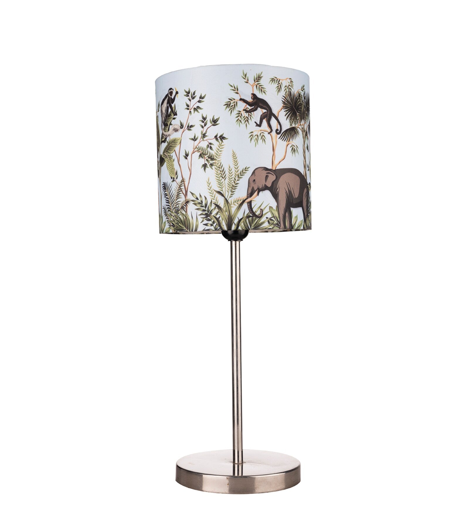 Artistic Jungle Shade Table Lamp with Silver Finish Base