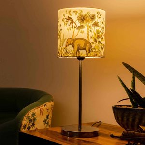 Artistic Jungle Shade Table Lamp with Silver Finish Base