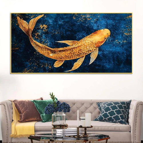 Artistic Koi Fish Canvas Wall Art Painting for Home & Office
