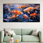 Artistic Koi Fish Canvas Wall Painting for Modern Decor