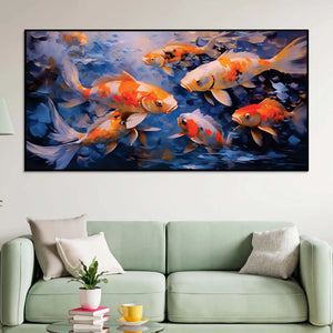 Artistic Koi Fish Canvas Wall Painting for Modern Decor
