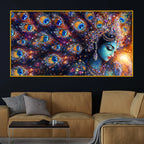 Artistic Krishna Crystal Glass Wall Painting with Premium Finish