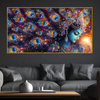 Artistic Krishna Crystal Glass Wall Painting with Premium Finish