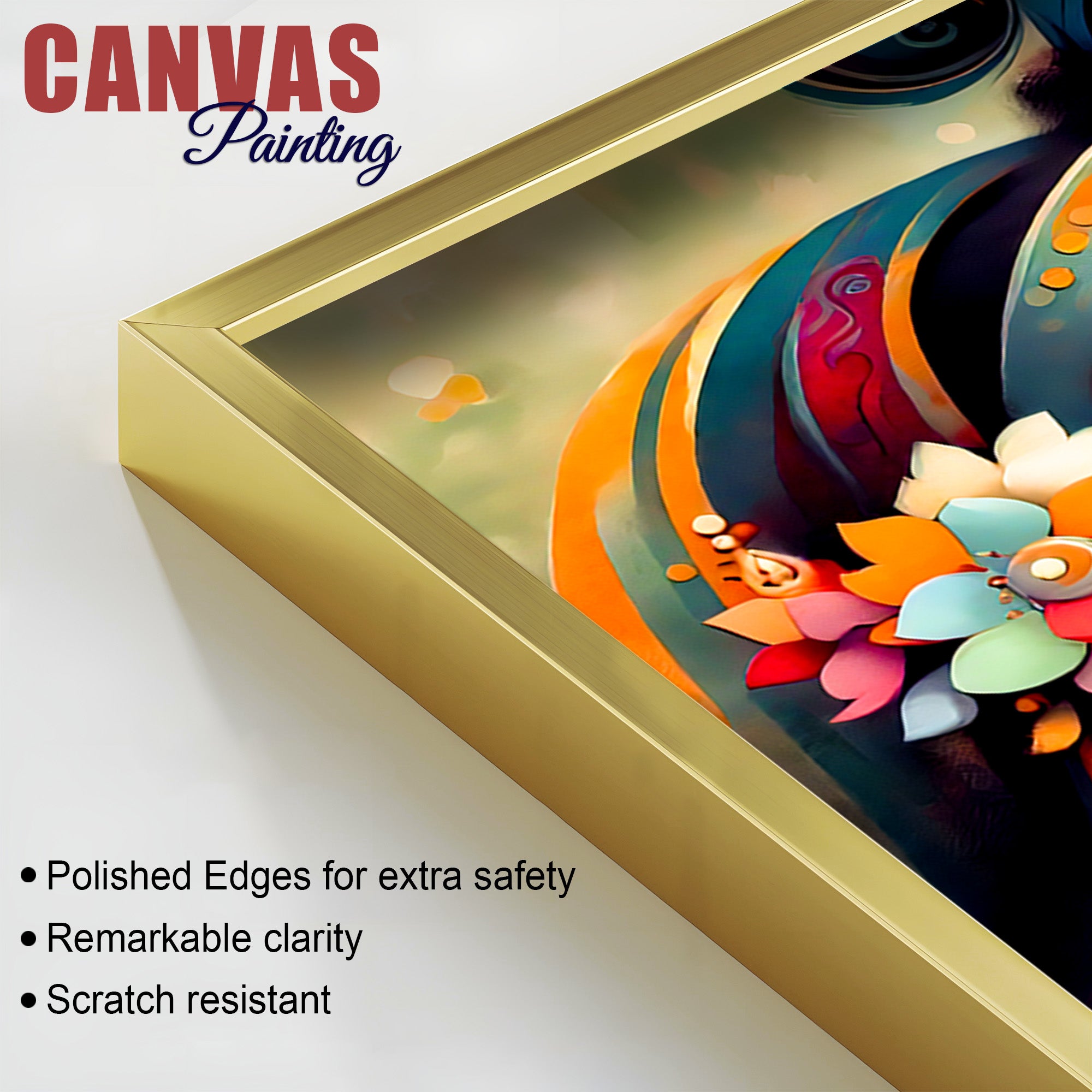 Artistic Krishna Radha Modern Portrait Canvas Wall Painting