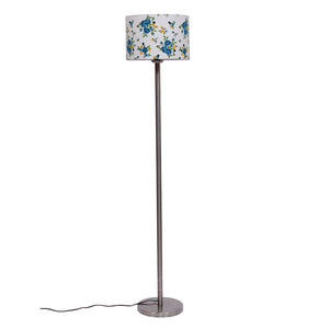 Artistic Light Blue Color Drum Shaped Designer Steel Floor Lamp