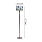 Artistic Light Blue Color Drum Shaped Designer Steel Floor Lamp