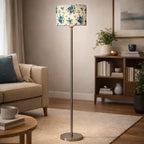 Artistic Light Blue Color Drum Shaped Designer Steel Floor Lamp