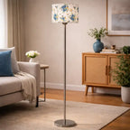 Artistic Light Blue Color Drum Shaped Designer Steel Floor Lamp