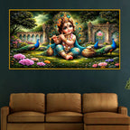 Artistic Little Krishna Crystal Glass Wall Painting