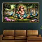 Artistic Little Krishna Crystal Glass Wall Painting
