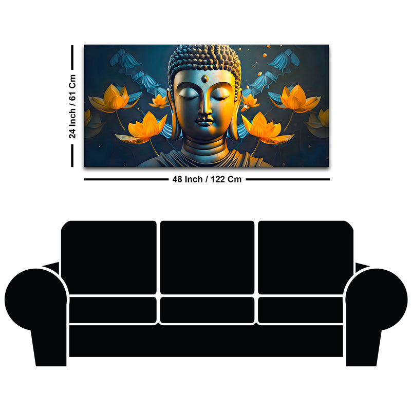 Artistic Lord Gautam Buddha Painting for Creative Wall Decoration