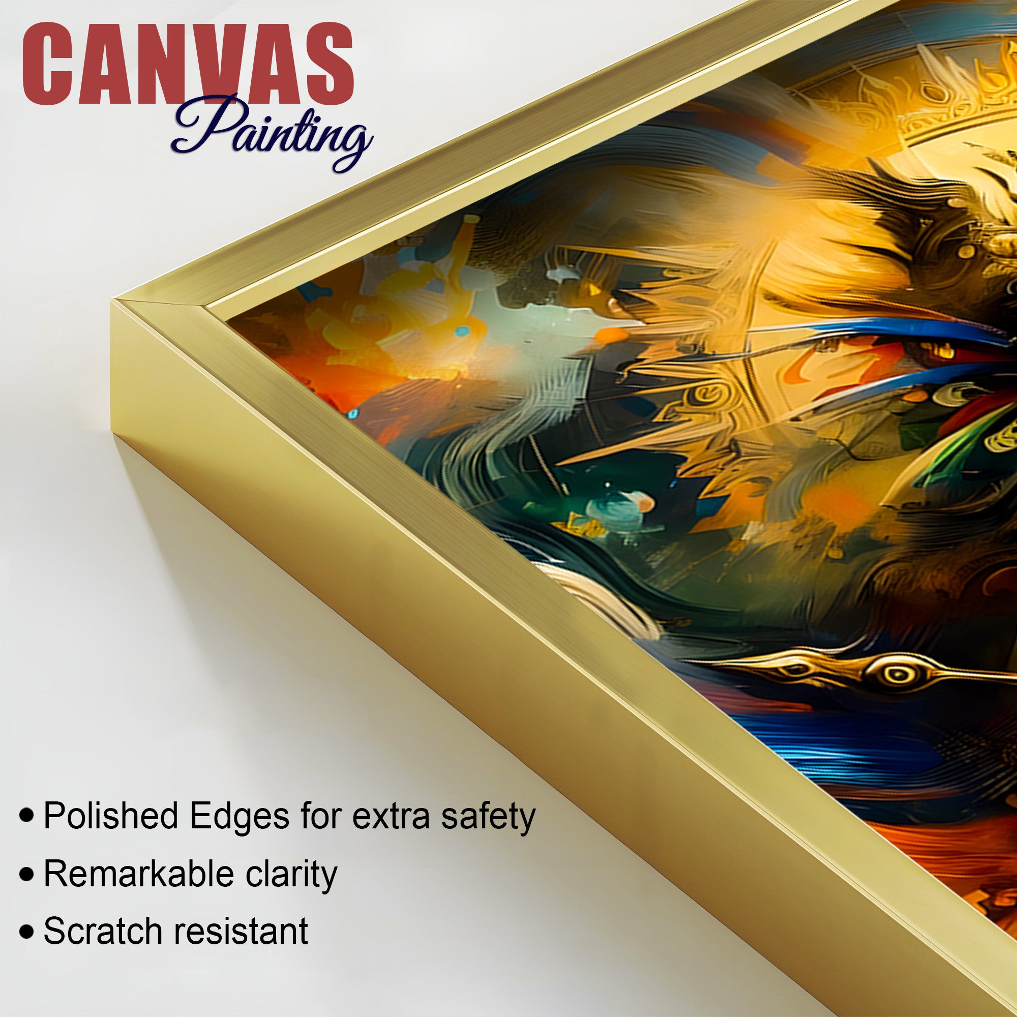 Artistic Lord Krishna Abstract Wall Painting for Home & Office – Modern Devotional Wall Decor