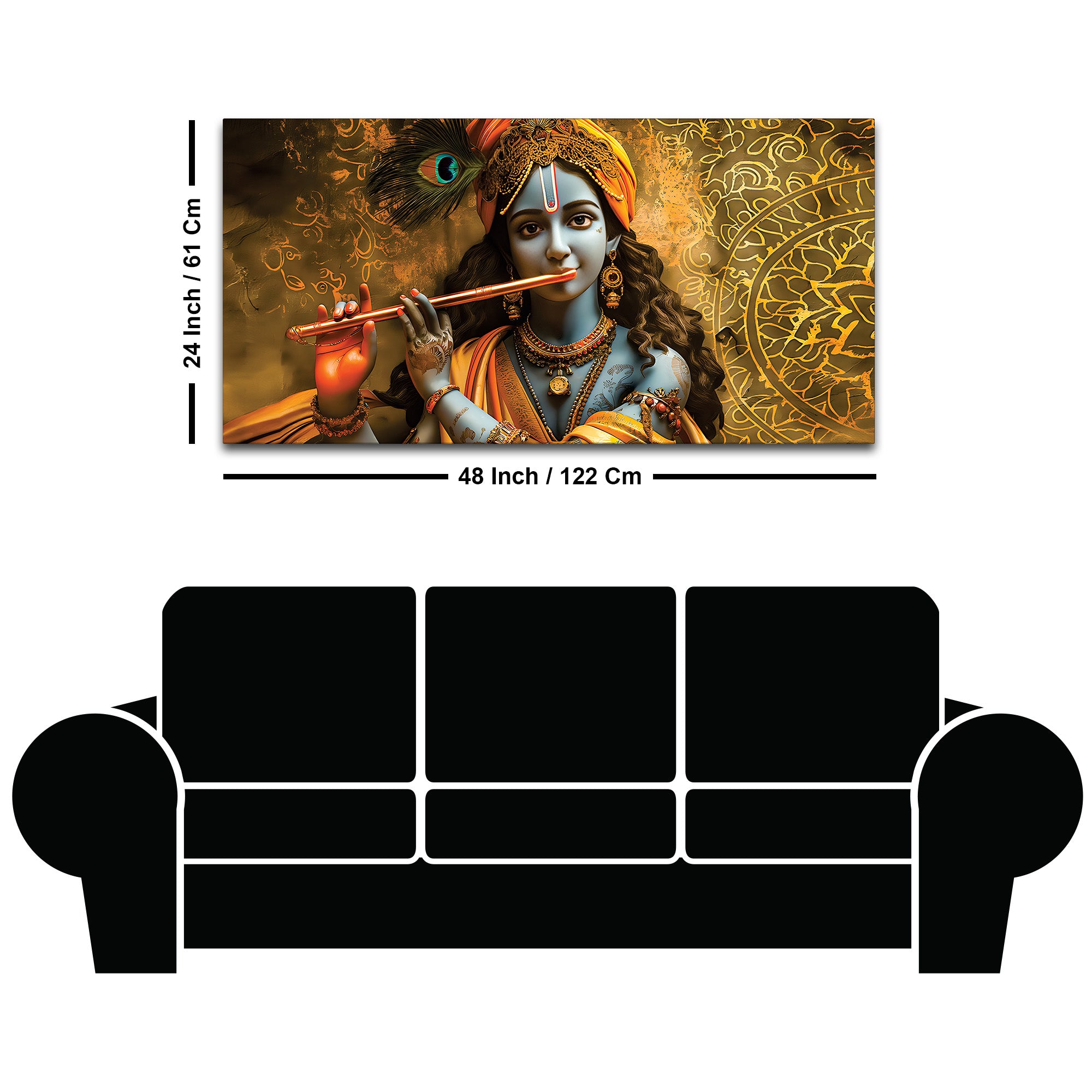 Artistic Lord Krishna Painting on Premium Canvas for Home