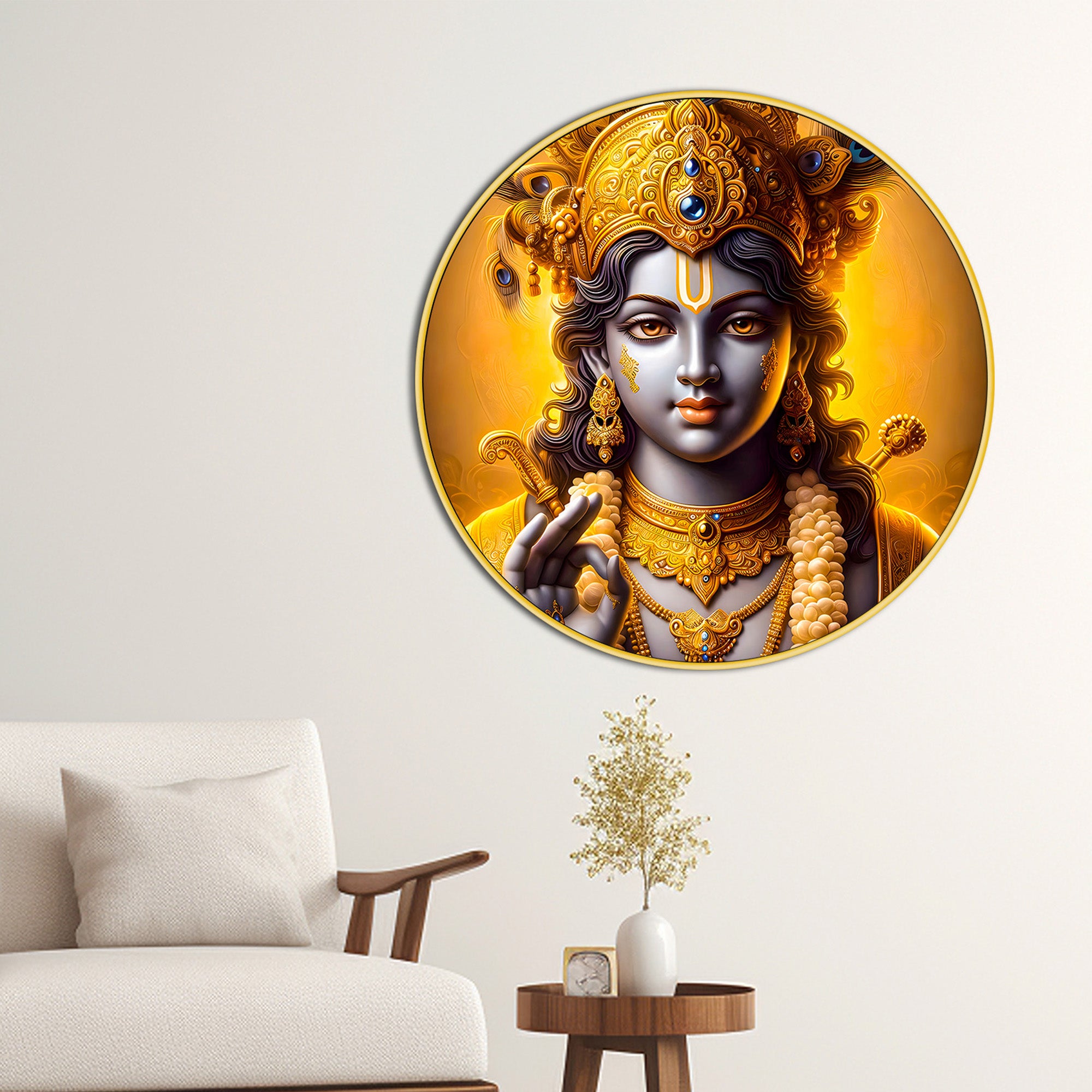 artistic-lord-krishna-round-painting-decor