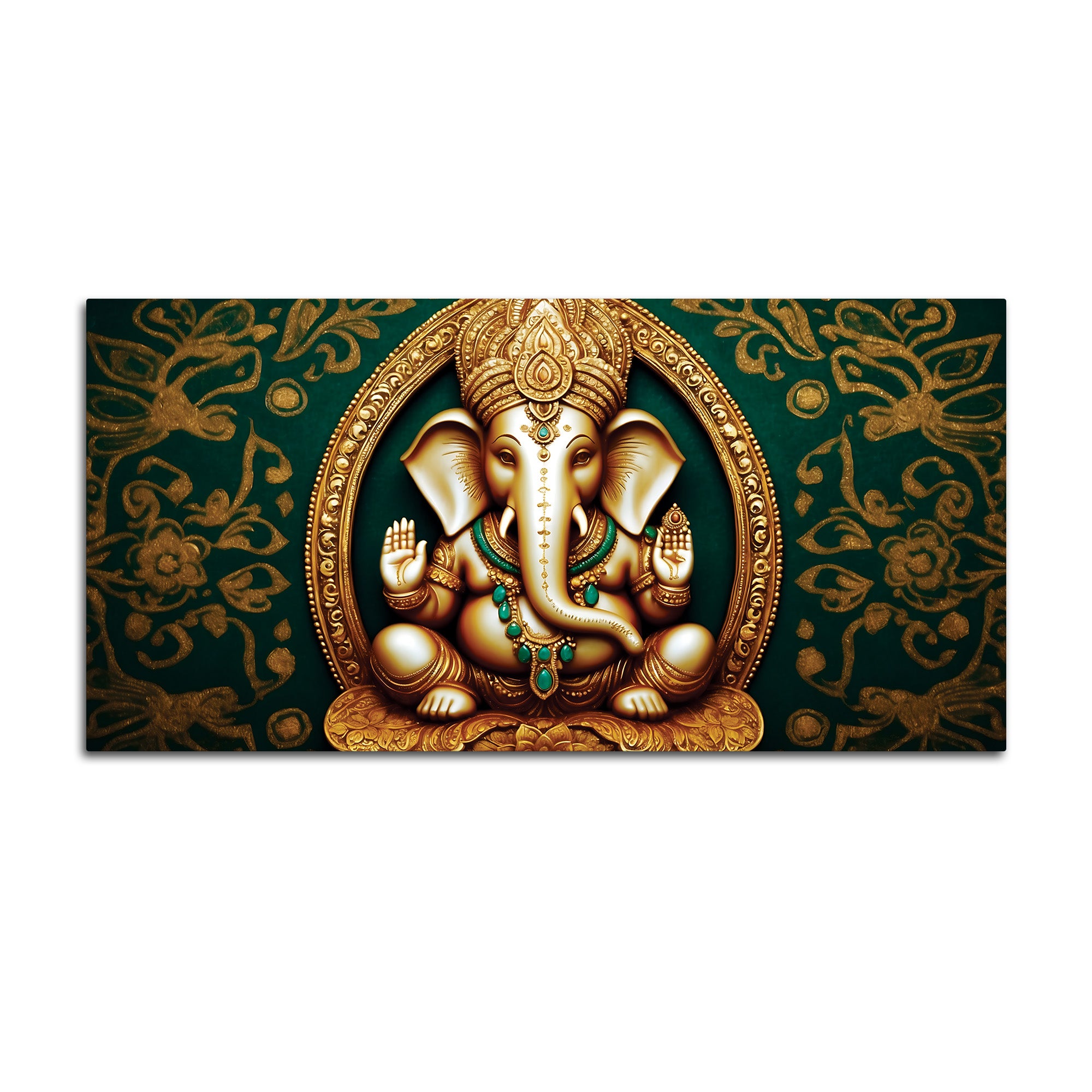 Artistic Lord Shri Ganesha Modern Portrait Canvas Wall Painting for Home & Office Decor – Modern Devotional Wall Art