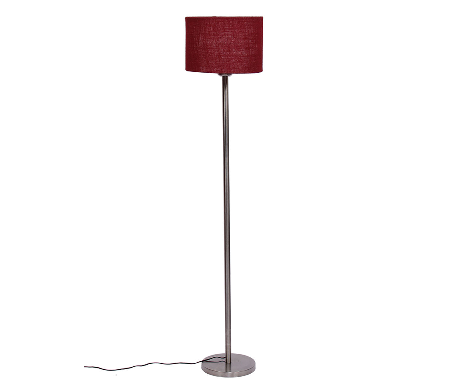 Artistic Maroon Color Drum Shaped Designer Steel Floor Lamp