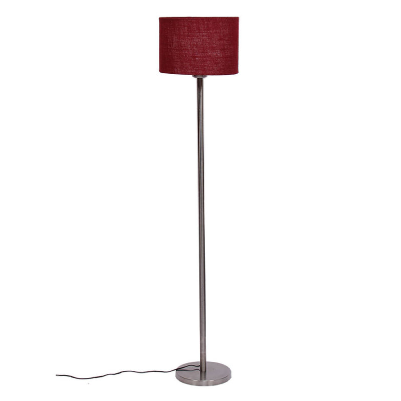 Artistic Maroon Color Drum Shaped Designer Steel Floor Lamp