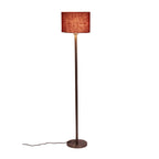 Artistic Maroon Color Drum Shaped Designer Steel Floor Lamp