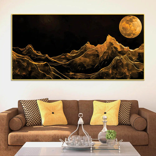 Artistic Moonlight Mountain Canvas Painting