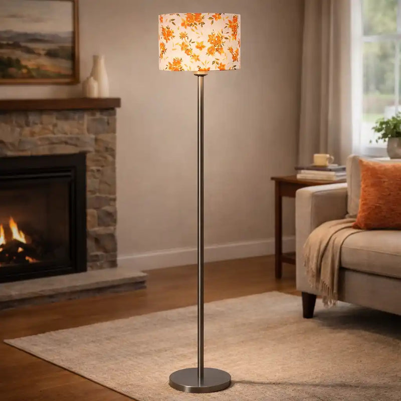 Artistic Multi Color Drum Shaped Designer Steel Floor Lamp