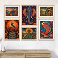 Artistic Nature Inspired Wall Art Frame Set of 6