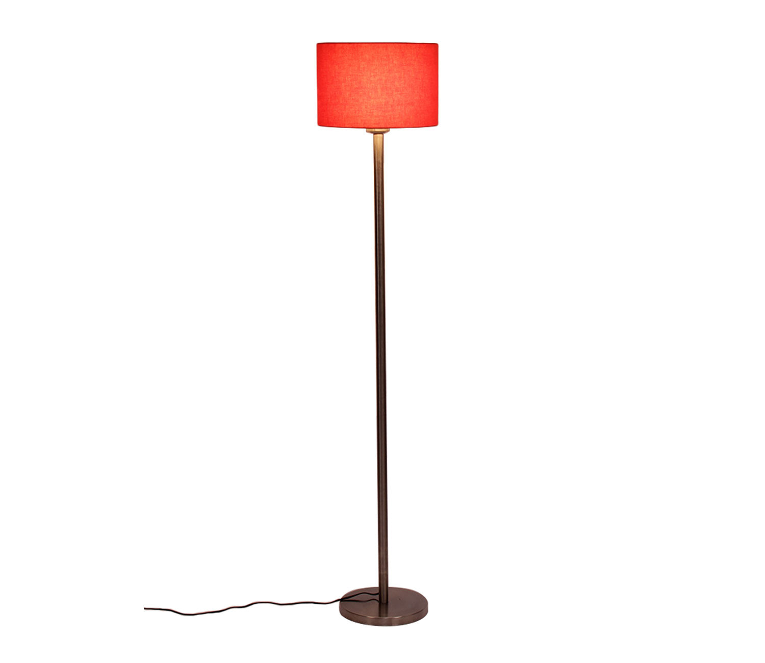 Artistic Orange Color Drum Shaped Designer Steel Floor Lamp