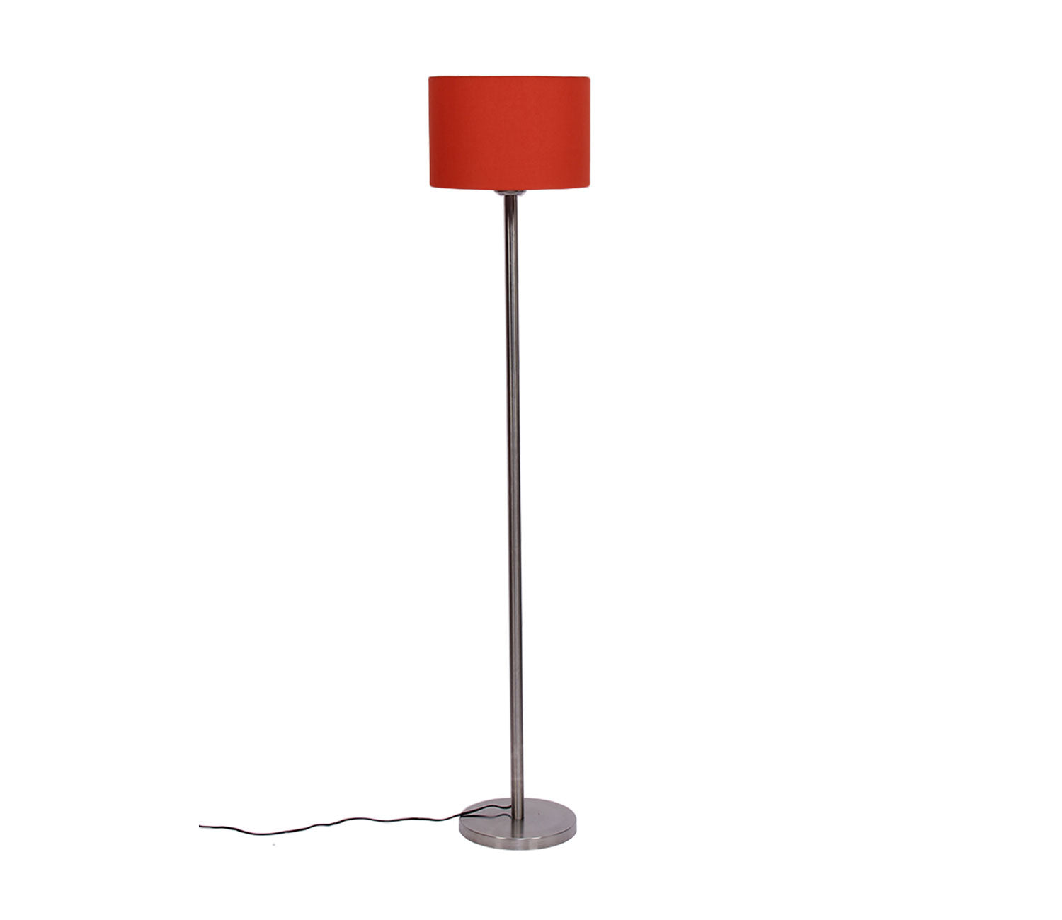 Artistic Orange Color Drum Shaped Designer Steel Floor Lamp