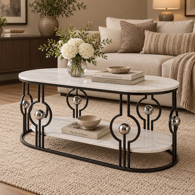Artistic Oval Center Table for Living Room, Office Lounge and Reception Space