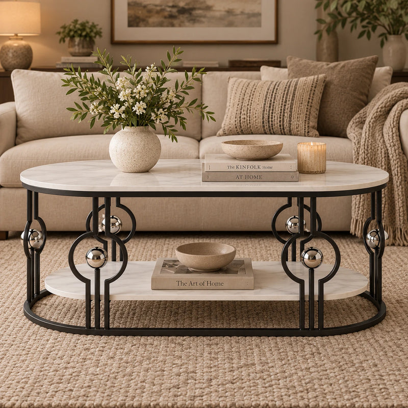 Artistic Oval Center Table for Living Room, Office Lounge and Reception Space